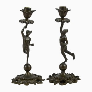 Bougeoirs en Bronze, Set de 2