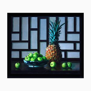 Huile sur Toile Zhang Wei Guang, Ananas et Pommes, 2001