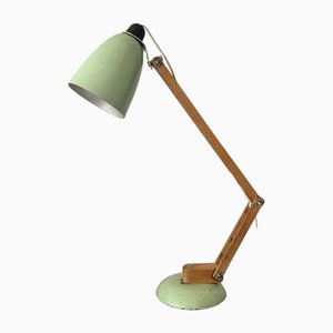 Vintage Maclamp in Pastel Green with Wooden Arms, 1960s