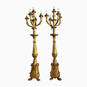 Late 18th Century Giltwood Torches, Set of 2