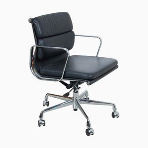 EA-217 Desk Chair in Black Leather by Charles Eames for Vitra, 1960s