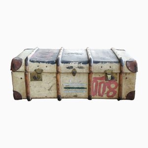Leather Trunk with Stickers, 1910s
