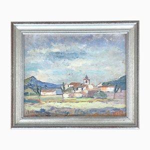 Pierre Ernest Kohl, Gareoult, Provence-Côte d'Azur, 1941, óleo sobre madera, enmarcado