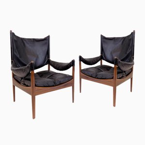 Modus Leather Armchairs by Kristian Vedel for Søren Willadsen, Set of 2