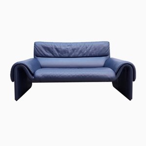 2-Seater FSM Leather Sofa Leather Sofa in Blue from De Sede, 2011