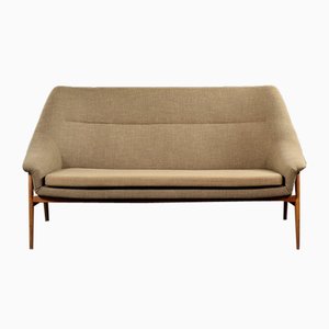 Mid-Century Scandinavian Modern Two-Seater Sofa in Brown Fabric from Ikea, 1961