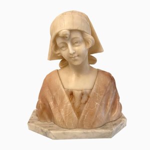 Antique Victorian Alabaster Bust, 1860