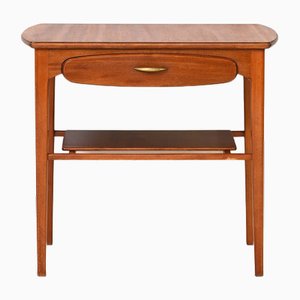 Scandinavian Bedside Table with Oval Plane, 1960s