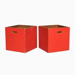 Modernist Plywood Storage Boxes, 1960s, Set of 2