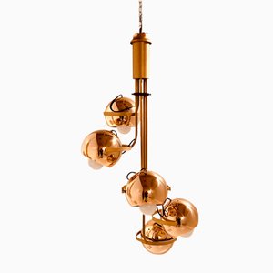 Reggiani Gold-plated Chandelier, 1970s