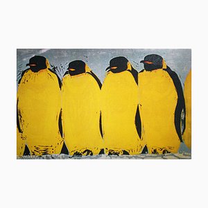 Sigrid Kiessling-Rossman, King Penguins, 2006, Woodblock Print