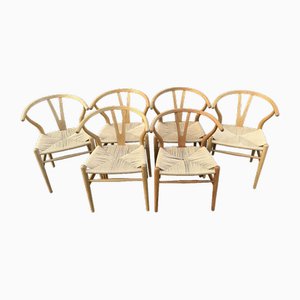 CH24 Wishbone Chairs by Hans Wegner for Carl Hansen & Son, Set of 6