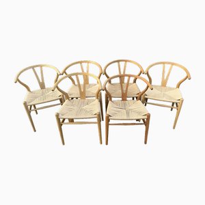 Sedie CH24 Wishbone di Hans Wegner per Carl Hansen & Son, set di 6