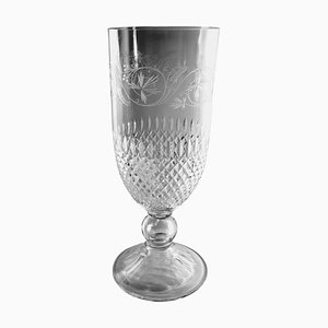 Neoclassical Style Chalice-Shaped Crystal Vase, Italy, 1985