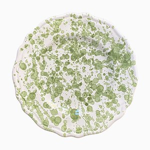 Mittelgroßer Teller mit grünen Punkten von Popolo