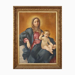 Vierge à l'Enfant, Huile sur Toile, Encadrée