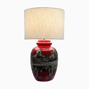 Mid-Century Modern Red and Black Ceramic Table Lamp, 1960s