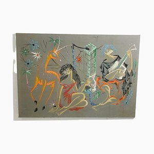 Composition Abstraite, 1960s, Peinture sur Toile