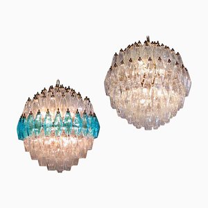 Lampadari sferici Poliedri di Murano, anni '80, set di 2