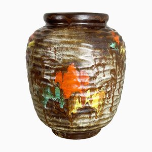 Large Multicolor Fat Lava Pottery Vase attributed to Jopeko, Germany, 1970s