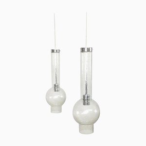 Handblown Tubular Hanging Lights attributed to Staff, Germany, 1970s, Set of 2