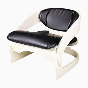 Italienischer Moderner Mod. 4801 Armlehnstuhl aus Weißem Holz von Joe Colombo für Kartell, 1970er
