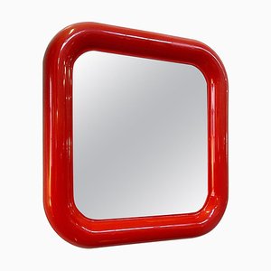 Italian Modern Delfo Wall Mirror in Red Plastic by Sergio Mazza for Artemide, 1970s