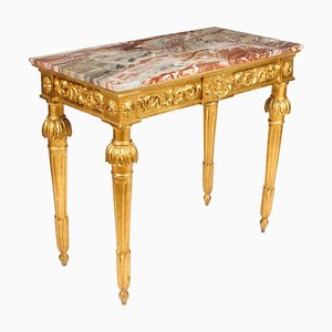 Antique Louis XV Revival Carved Giltwood Console Table, 1800s