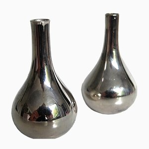 Vintage Danish Silver Teardrop Candle Holders by Jens Harald Quistgaard, Set of 2