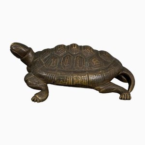 Schildkrötenskulptur aus Bronze, 19. Jh.