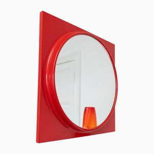 Space Age Red Wall Mirror, 1970s
