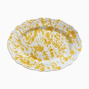 Oval Plate with Yellow Dots from Popolo