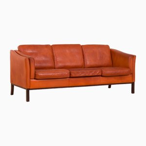 Brown Aniline Leather Sofa by Mogens Hansen, Denmark, 1970s