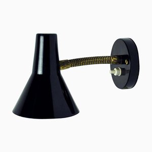 Danish Modern Wall Lamp with Adjustable Brass Arm