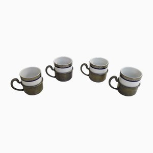 Kleine Kaffeetassen aus Porzellan & Blechdosen von IPA, Italien, 1960er, 8 . Set