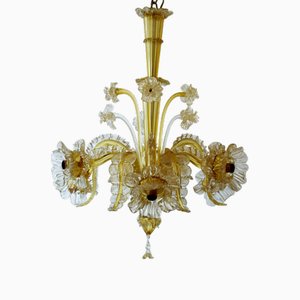 Gold Dust Murano Glass Chandelier from Barovier & Toso, Italy, 1940s