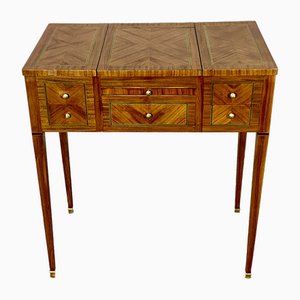 19th Century Louis XVI Style Dressing Table in Precious Wood Marquetry