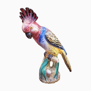 Italienischer Kakadu aus glasierter Keramik, 1970er