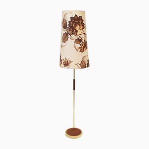 Lampadaire Scandinave en Teck et Laiton, 1960s