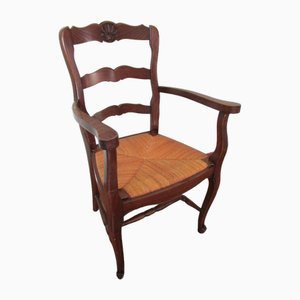 Fauteuil Grandfather en Chêne et Paille, 1930s