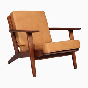 Model 290 Lounge Chair in Smoked Oak by Hans J. Wegner for Getama, Denmark, 1970s