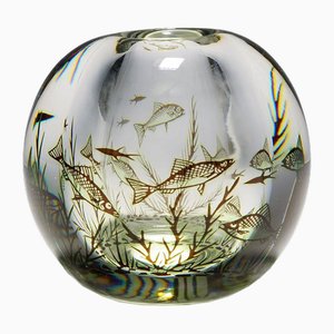 Vaso Fish Graal di Edward Hald per Orrefors, Svezia, 1957