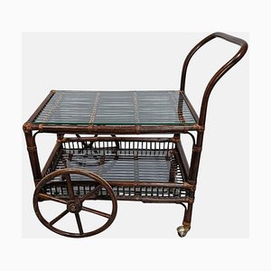 Vintage Bamboo Bar Cart