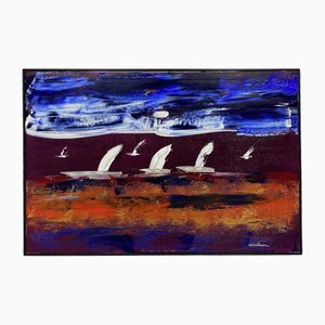 Cordan, Sailboats, Oil on Canvas