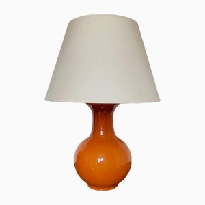 Orange Ceramic Table Lamp, 1980s