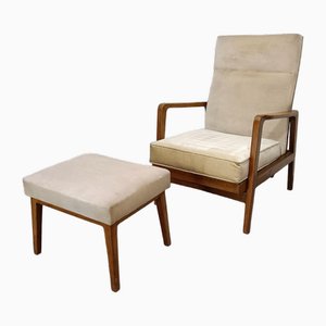 Antimot Lounge Chair and Stool from Knoll, 1960s, Set of 2