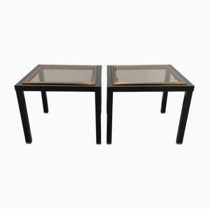 Black and Gold Side Tables, 1970s, Set of 2