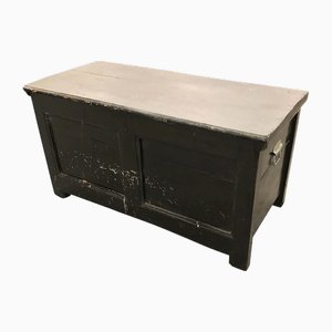 Black Lacquered Trunk with Gray Lid