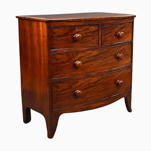 Regency Mahogany Bow Front Chest of Drawers, 1820s