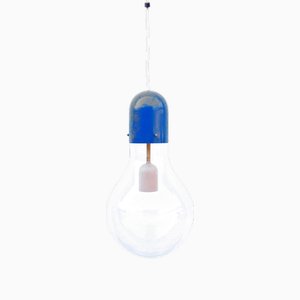Ceiling Lamp in Blue Glass for Stilux, Italy, 1960s